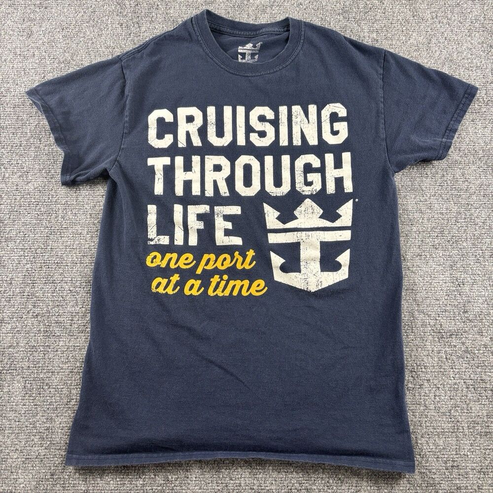 Royal Caribbean Shirt Mens S US S Navy Cruising Through Life Port Anchor